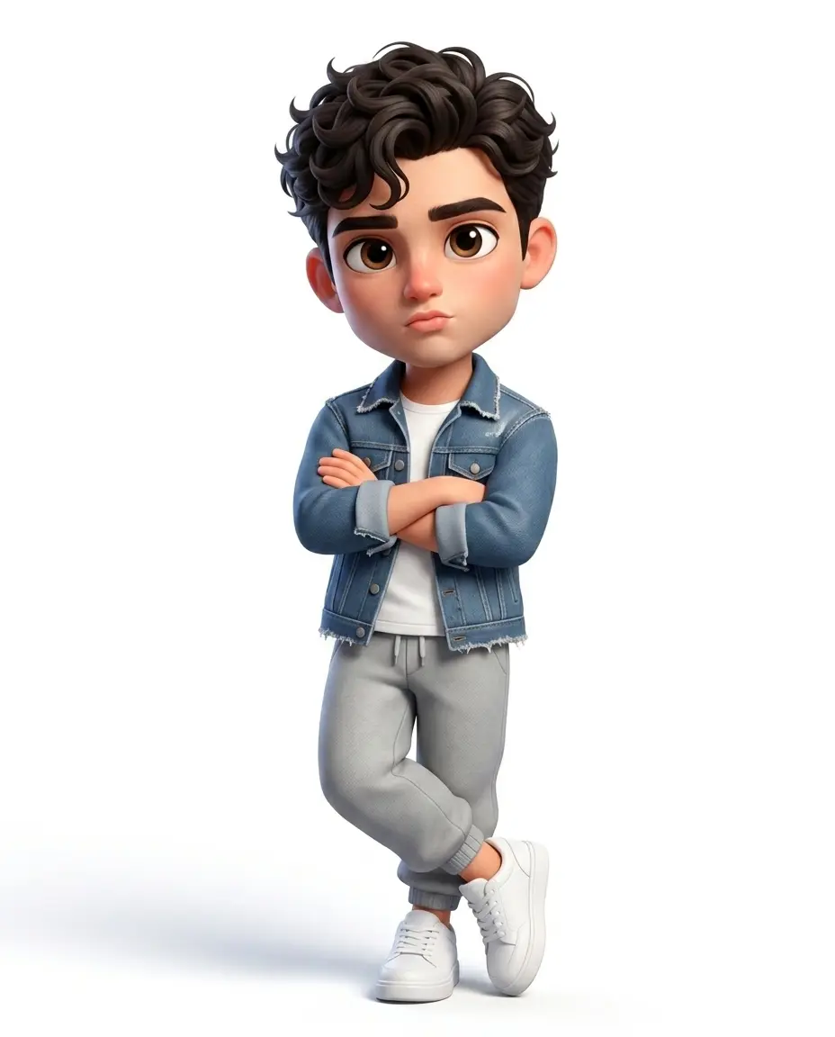 3D Chibi Caricature Portrait — Sassy Pose