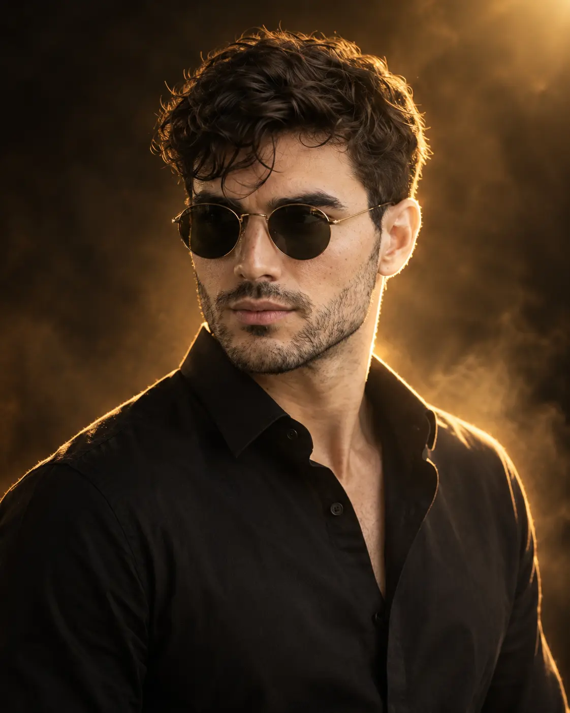 Cinematic Golden Backlit Portrait