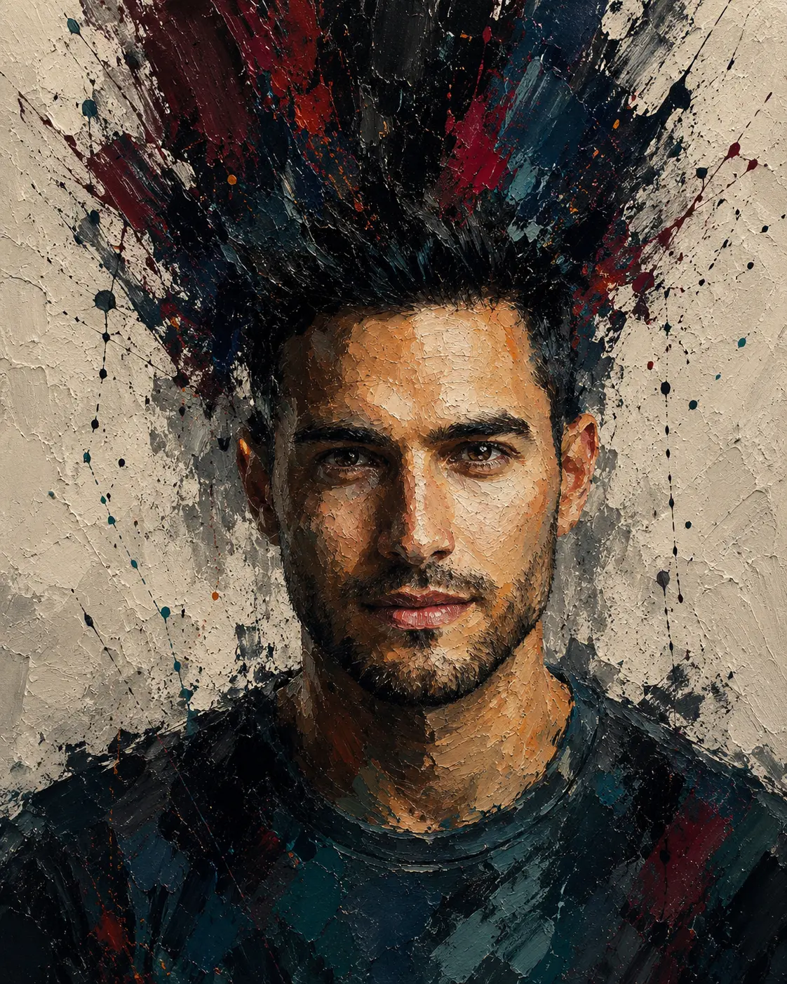 Dark Expressive Oil Painting Portrait
