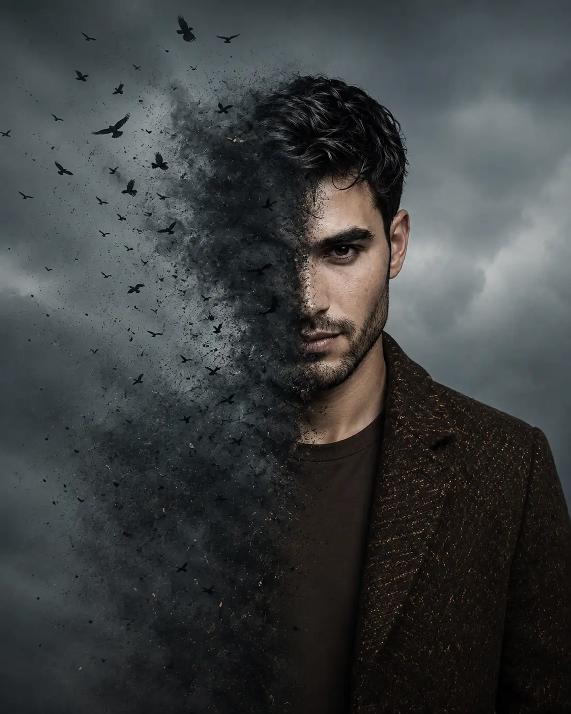 Dissolving Smoke & Birds Portrait