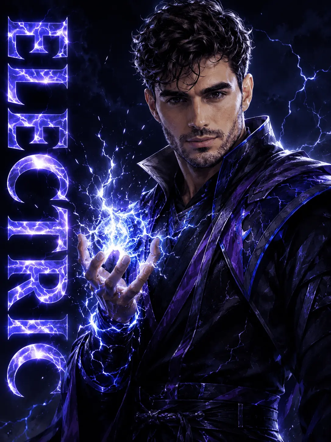 Electric Elemental Anime Hero Poster