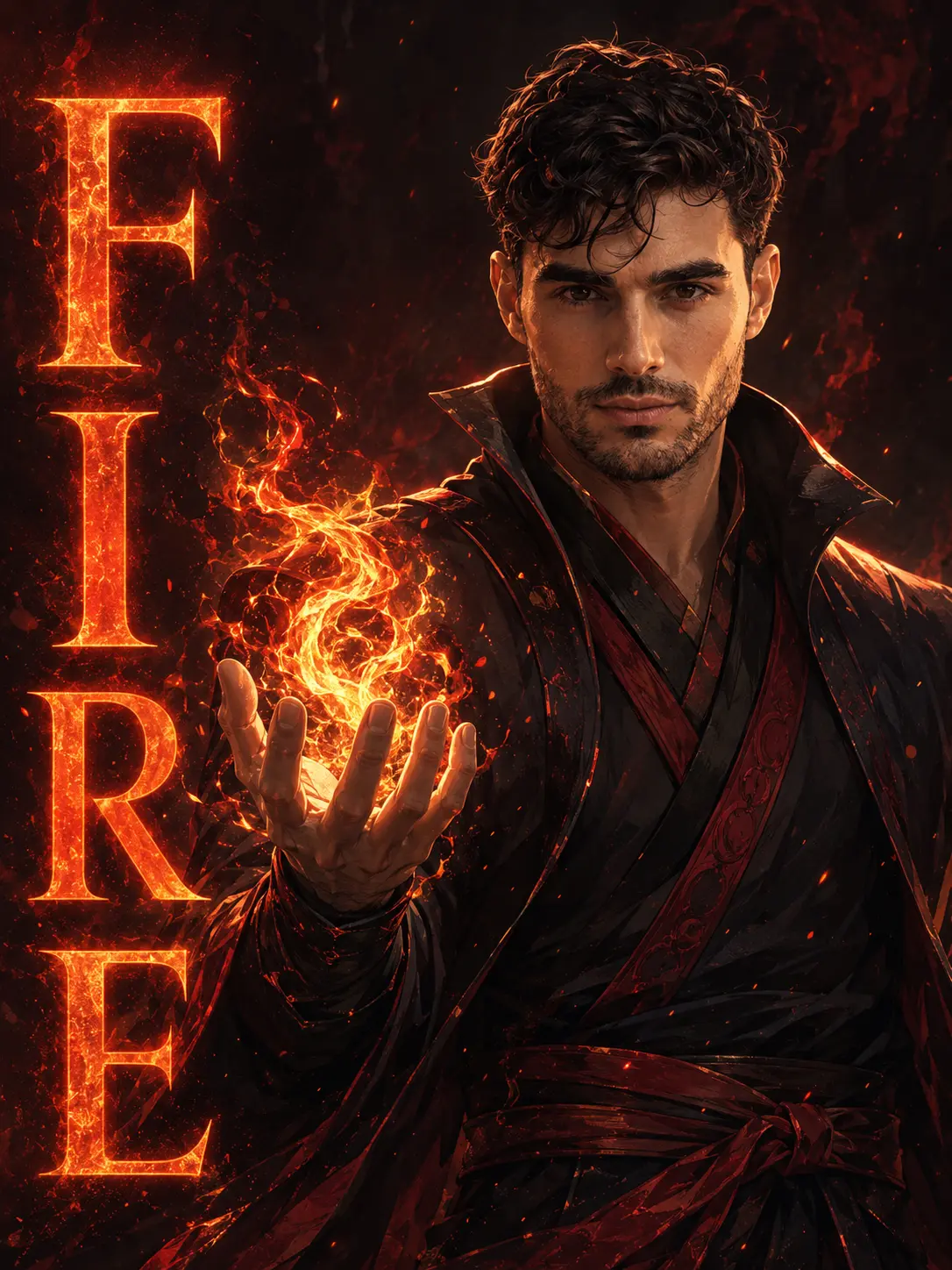 Fire Elemental Anime Hero Poster