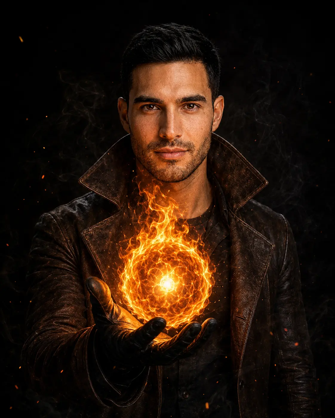 Fireball Portrait — Cinematic Flame Effect