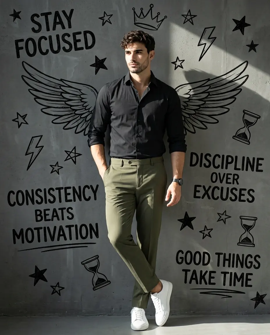 Motivational Doodle Wall Editorial Portrait
