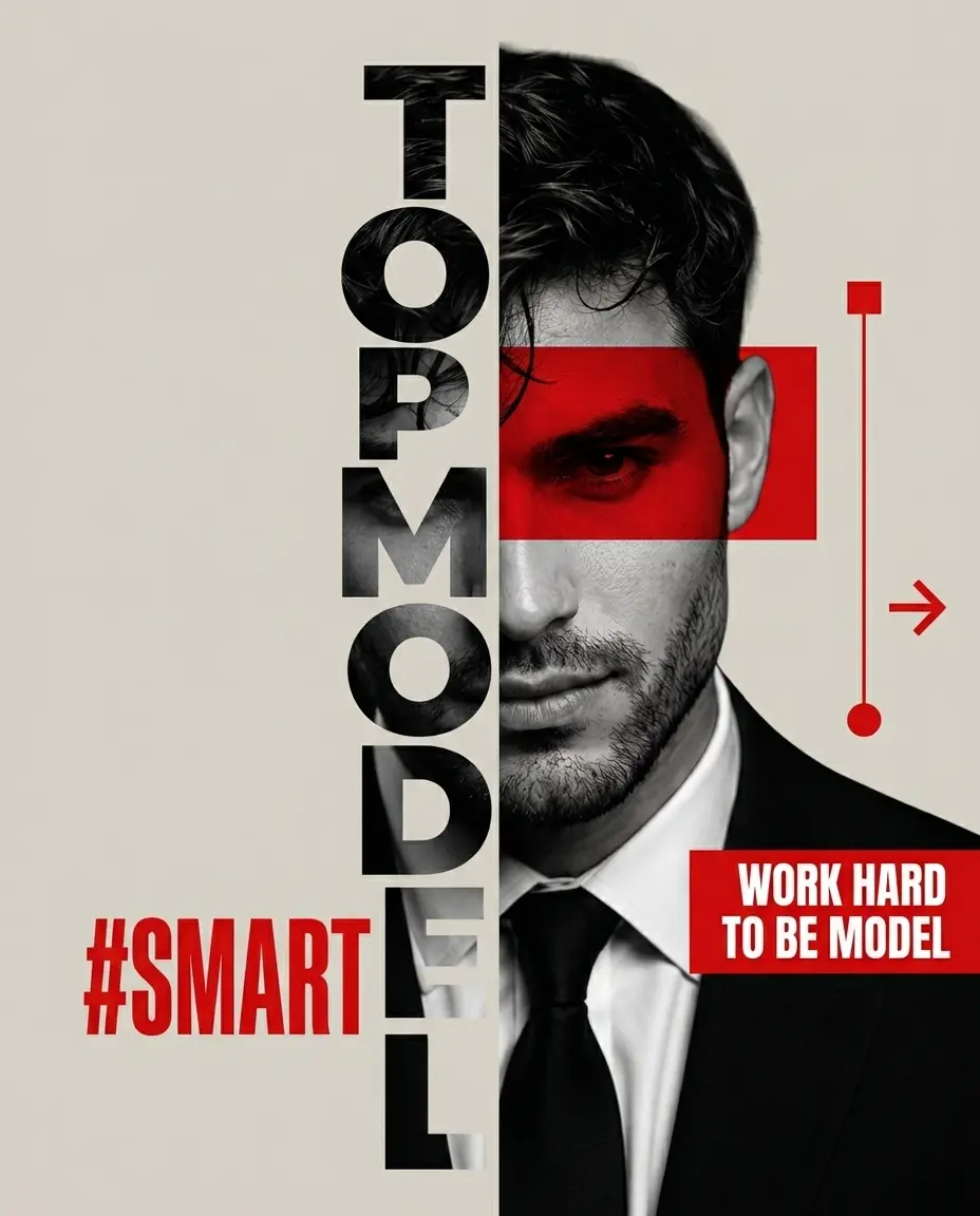 TopModel Double-Exposure Typography Poster