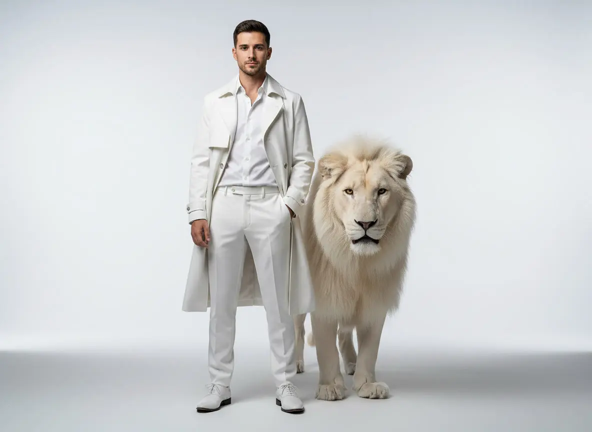 White Lion Alpha — Luxury Editorial Portrait